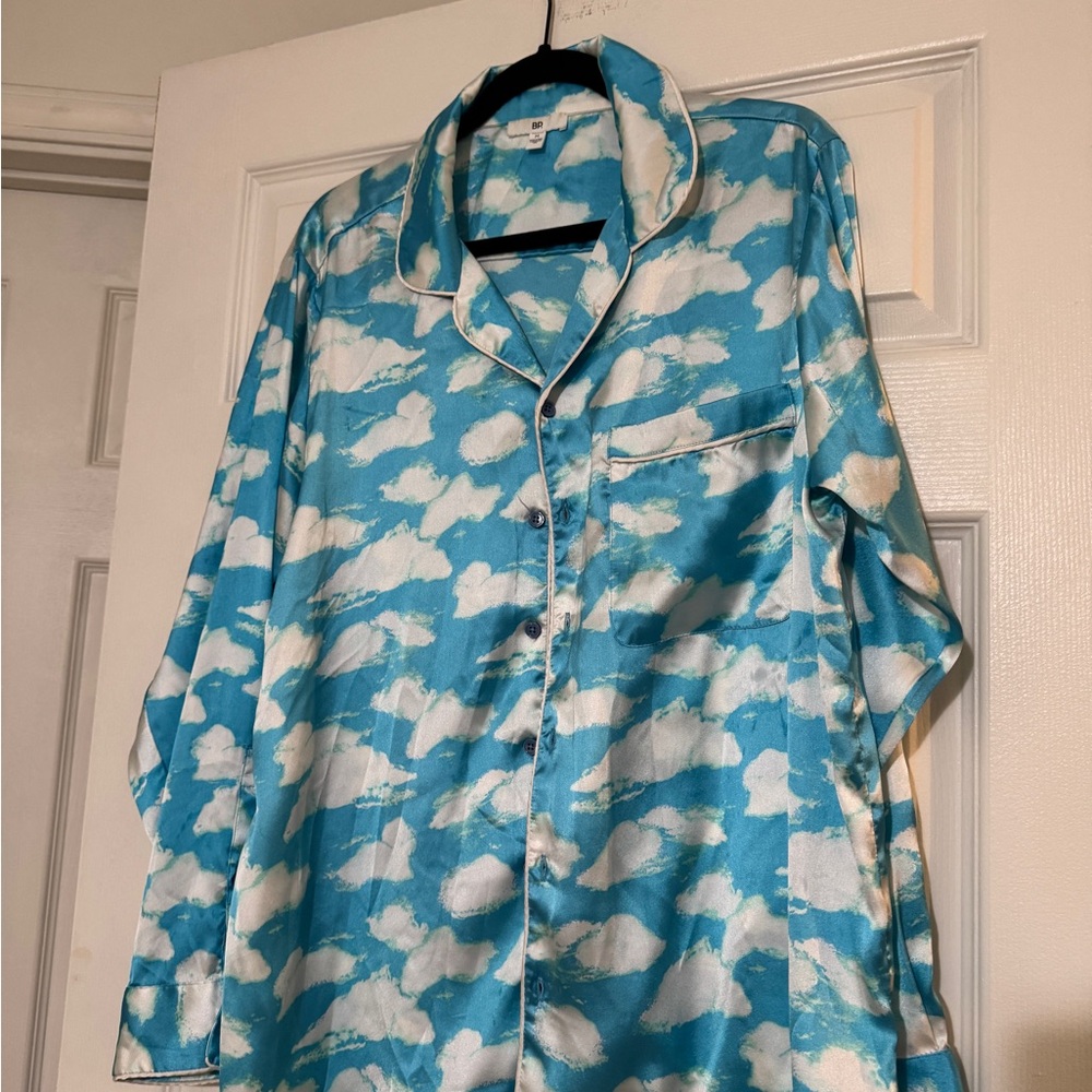 BP Blue and White Cloud Print Pajama Top